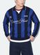 Blue and black pure cotton polo-collar top with oversized fit_4