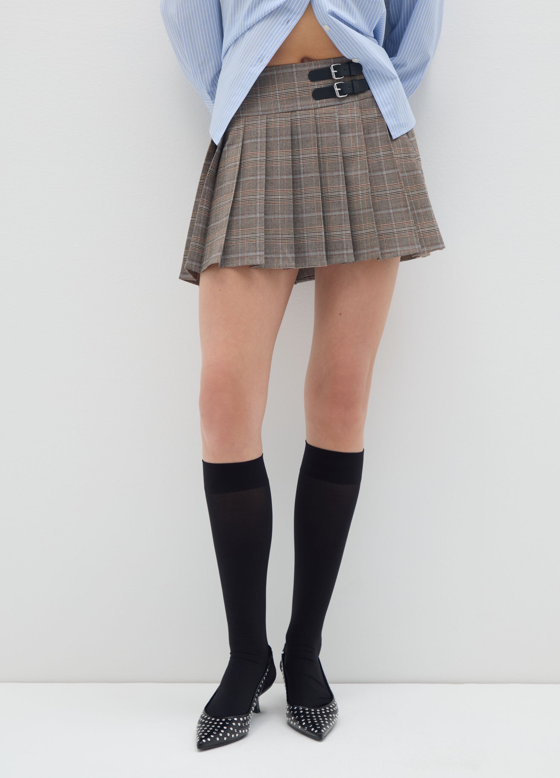 Multicolour Pleated Skirt