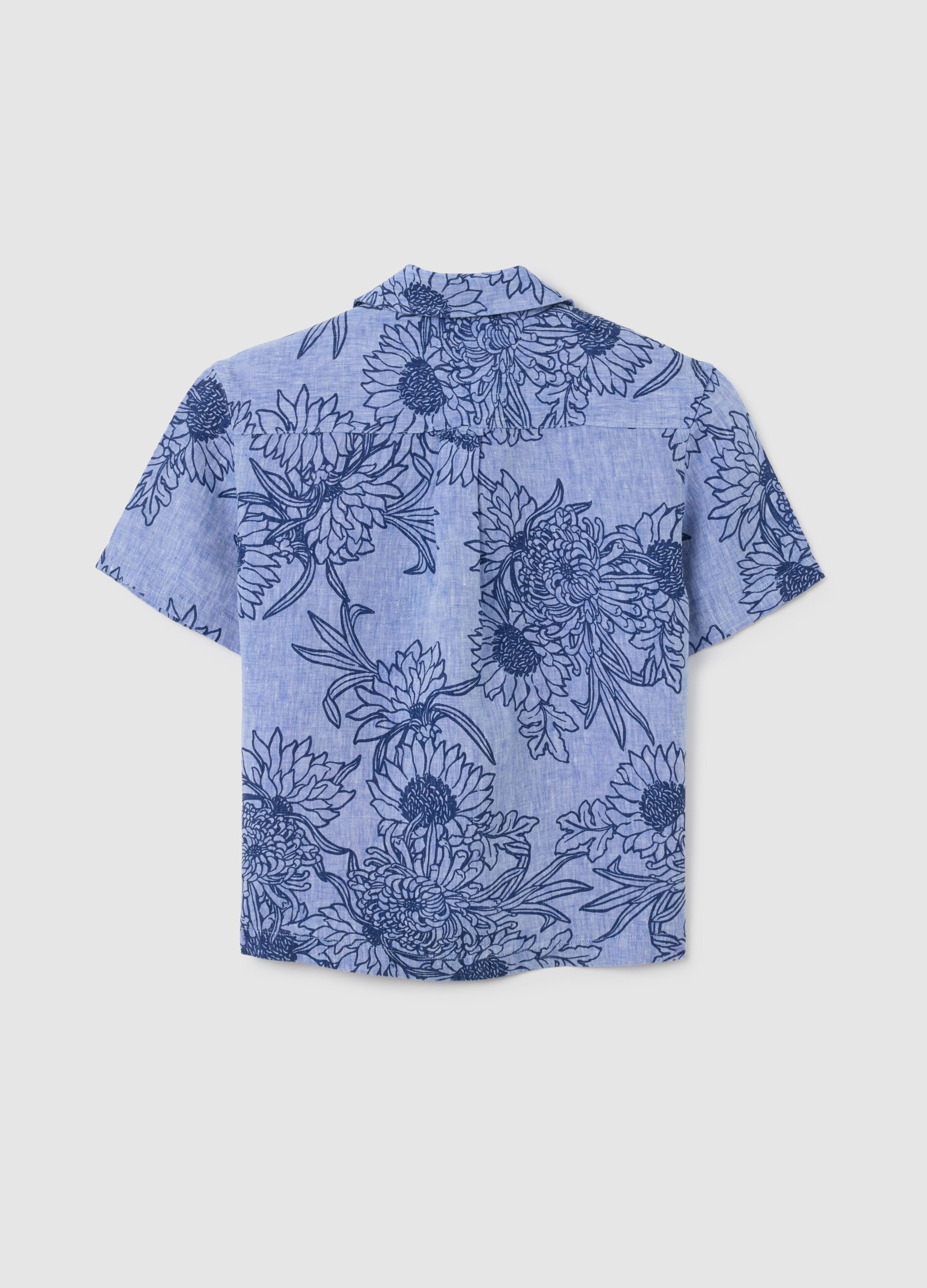 Blue Linen Children's Shirt - Regular Fit