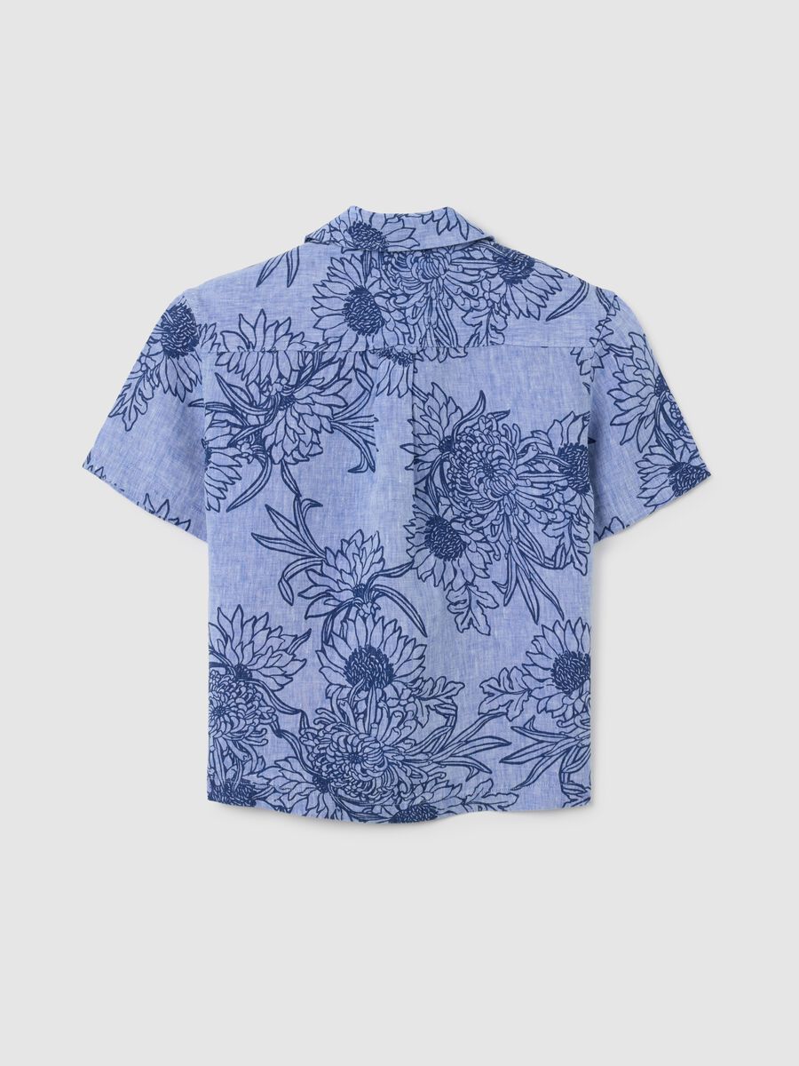 Blue Linen Children's Shirt - Regular Fit_4