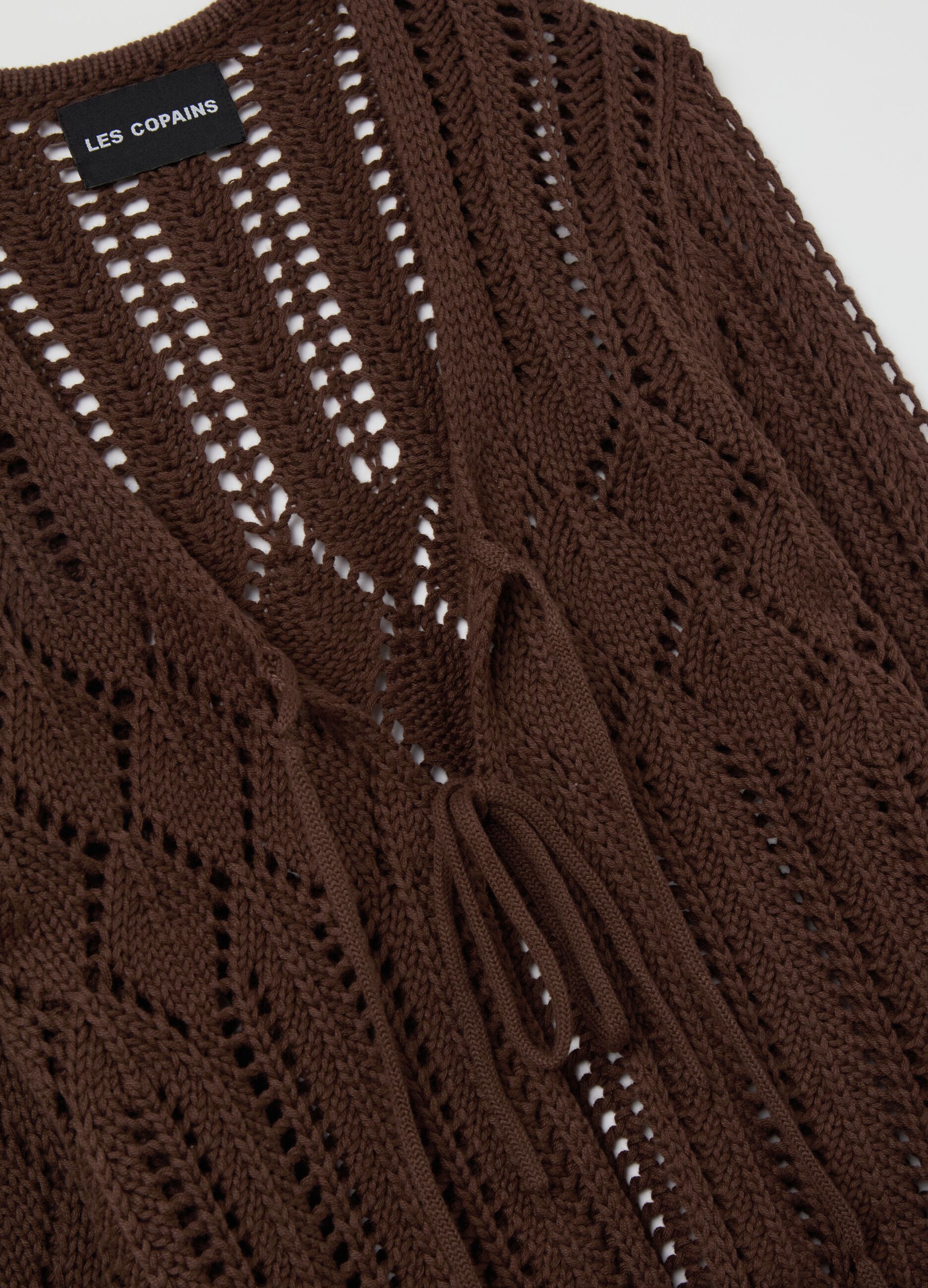 Cardigan crochet con laccetti