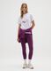 Purple stretch cotton leggings regular fit_0