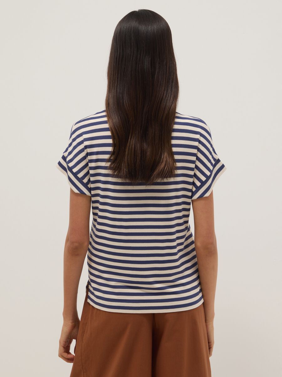 Regular-fit multicolour striped stretch viscose T-shirt_3