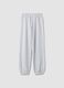 Girls&rsquo; grey organic cotton-blend joggers with print_1