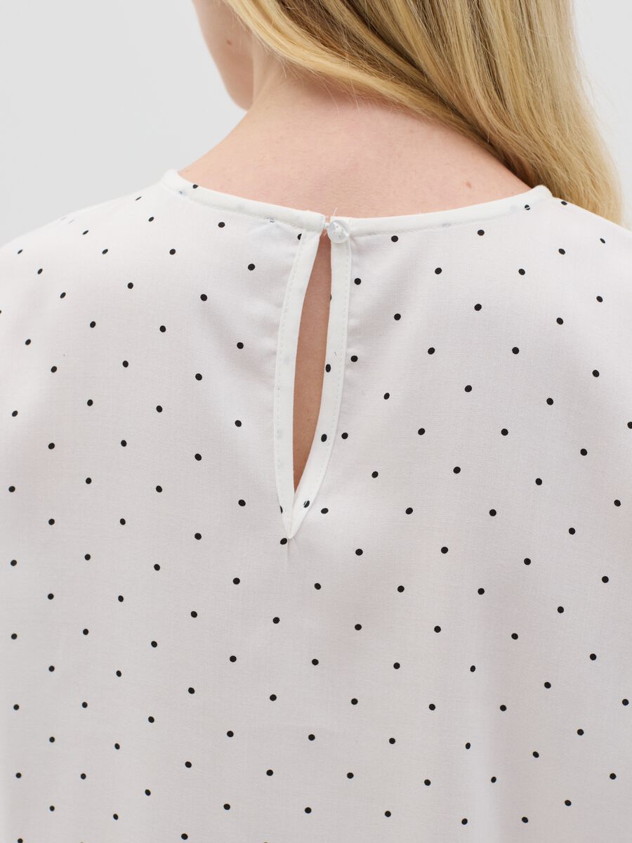 Short-sleeved polka dot blouse in viscose_2