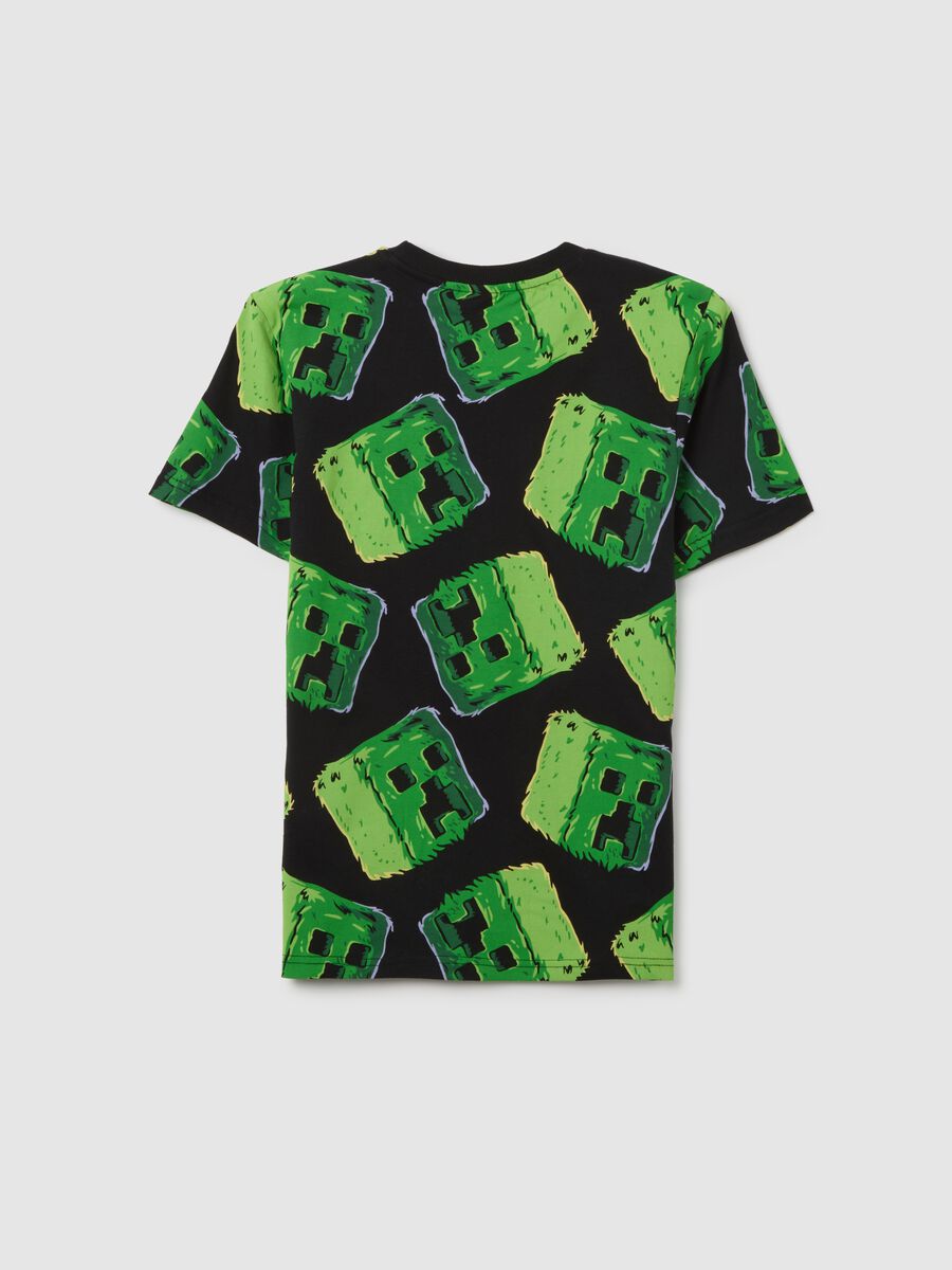T-shirt da ragazzo in puro cotone multicolor oversize stampa Minecraft_4