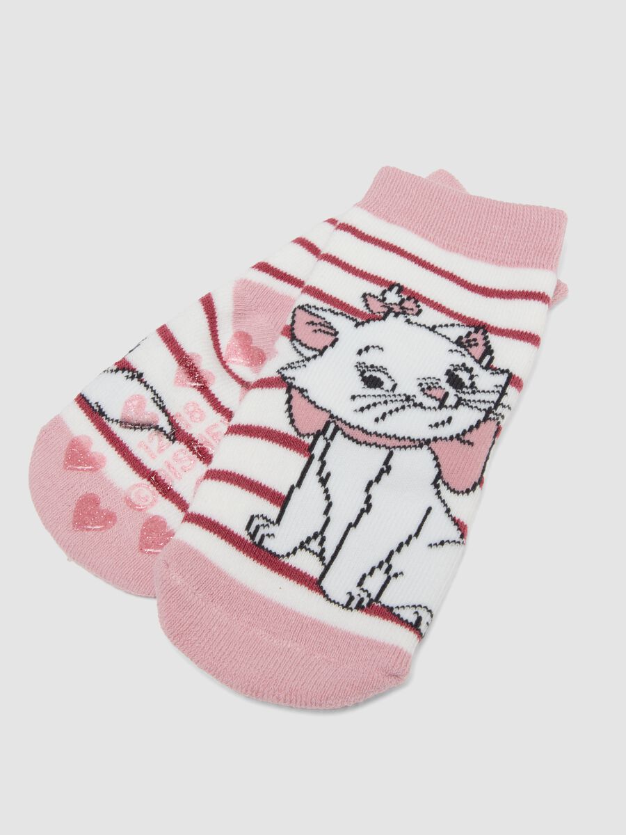 2-pack of pink anti-slip socks in stretchy organic cotton with The Aristocats print_1