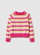 Girls' regular fit multicolour striped pure cotton pullover_3
