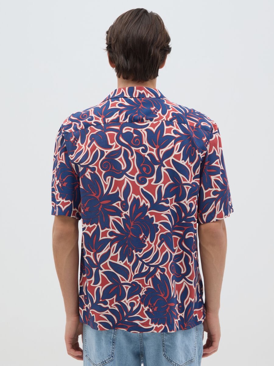 Men's Multicolour Viscose Over Fit Shirt_3