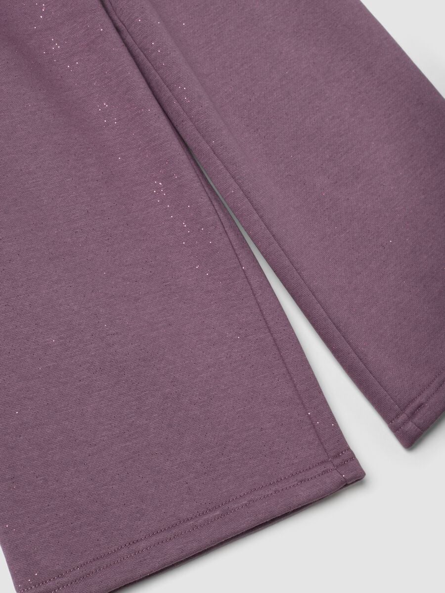 Jogger wide leg viola con vita elasticizzata_3