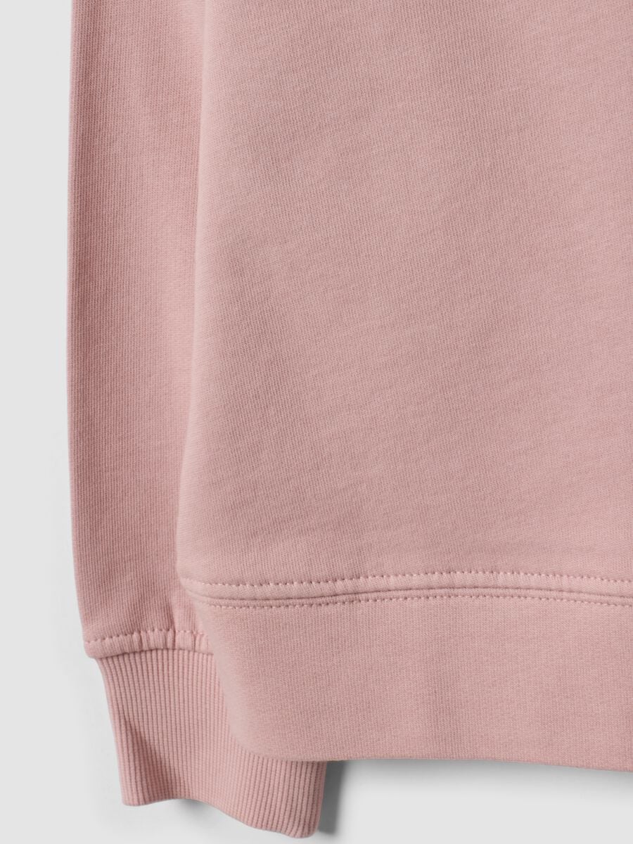 Felpa rosa in puro cotone con girocollo e cuore per bambina_3