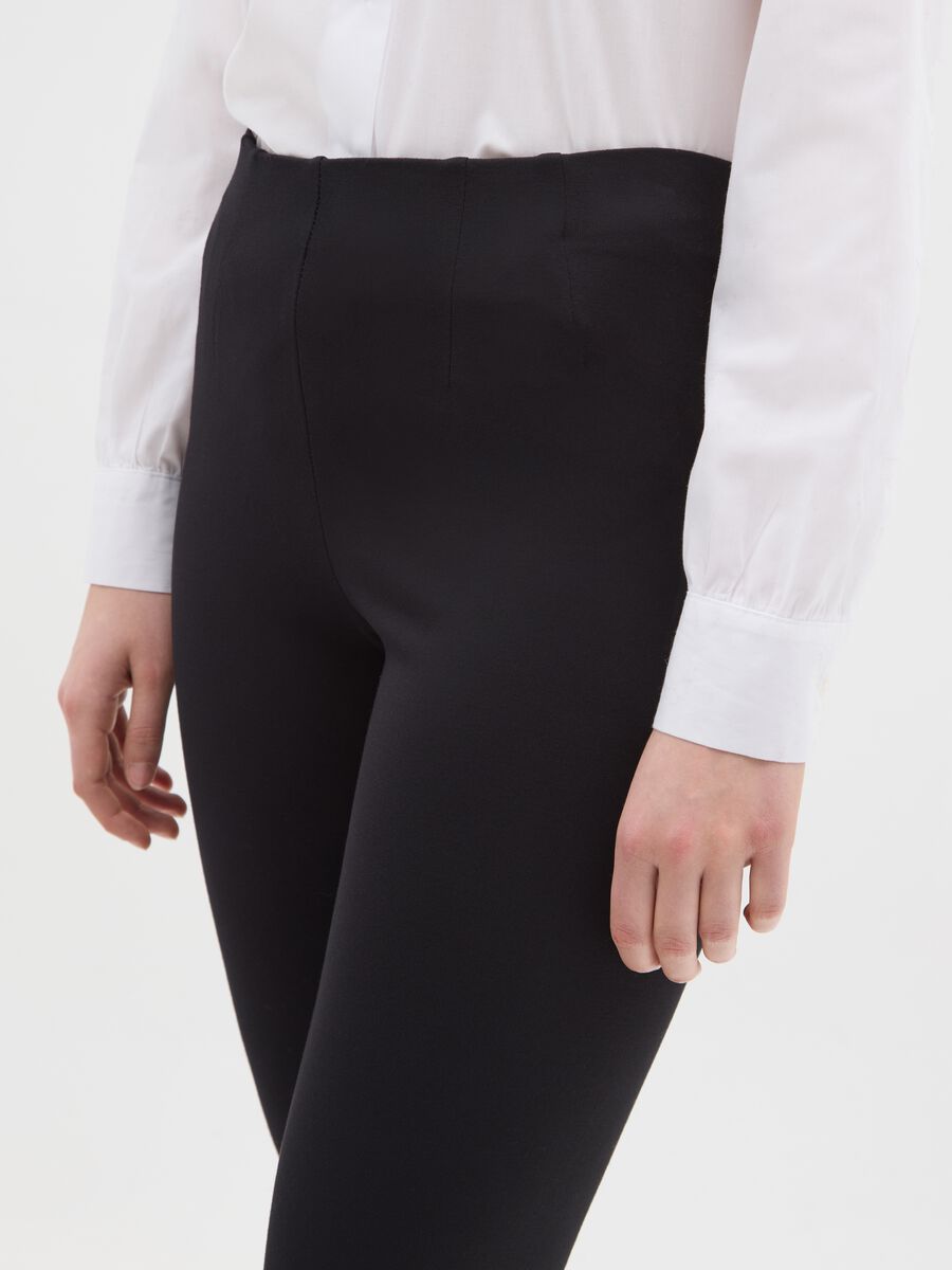 Black Stretch Regular Fit Leggings_3