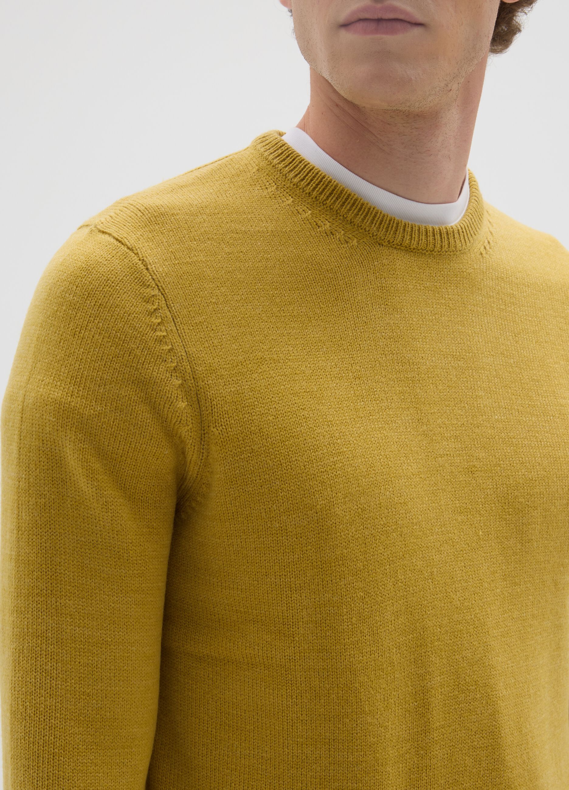 Yellow Regular Fit Sweater