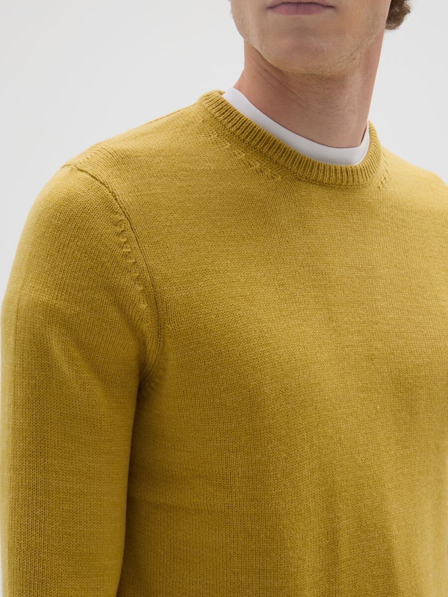 Yellow Regular Fit Sweater_3