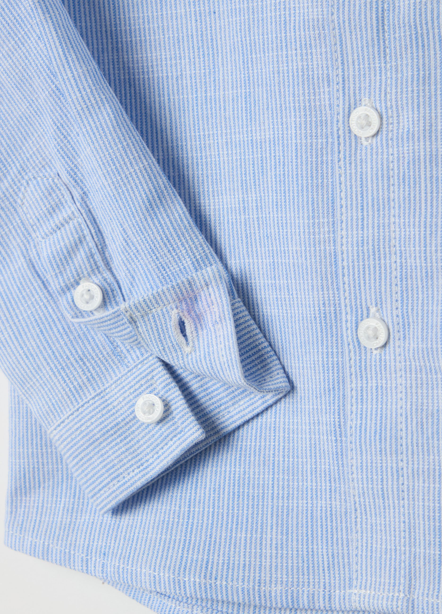 Camicia in cotone a righe con tasca 