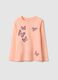 Girls' pink pure cotton T-shirt regular fit with prints_0