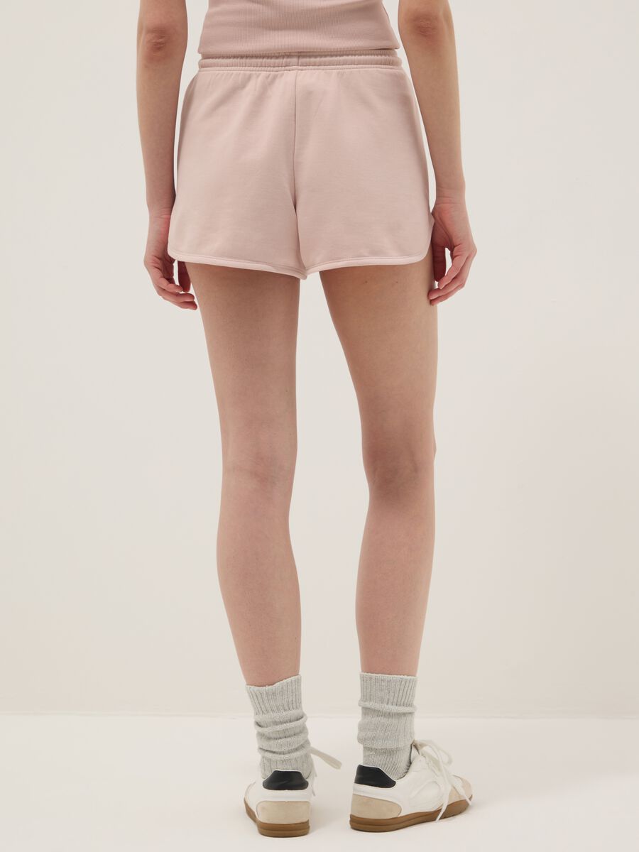 Shorts in misto cotone rosa regular fit con coulisse_2