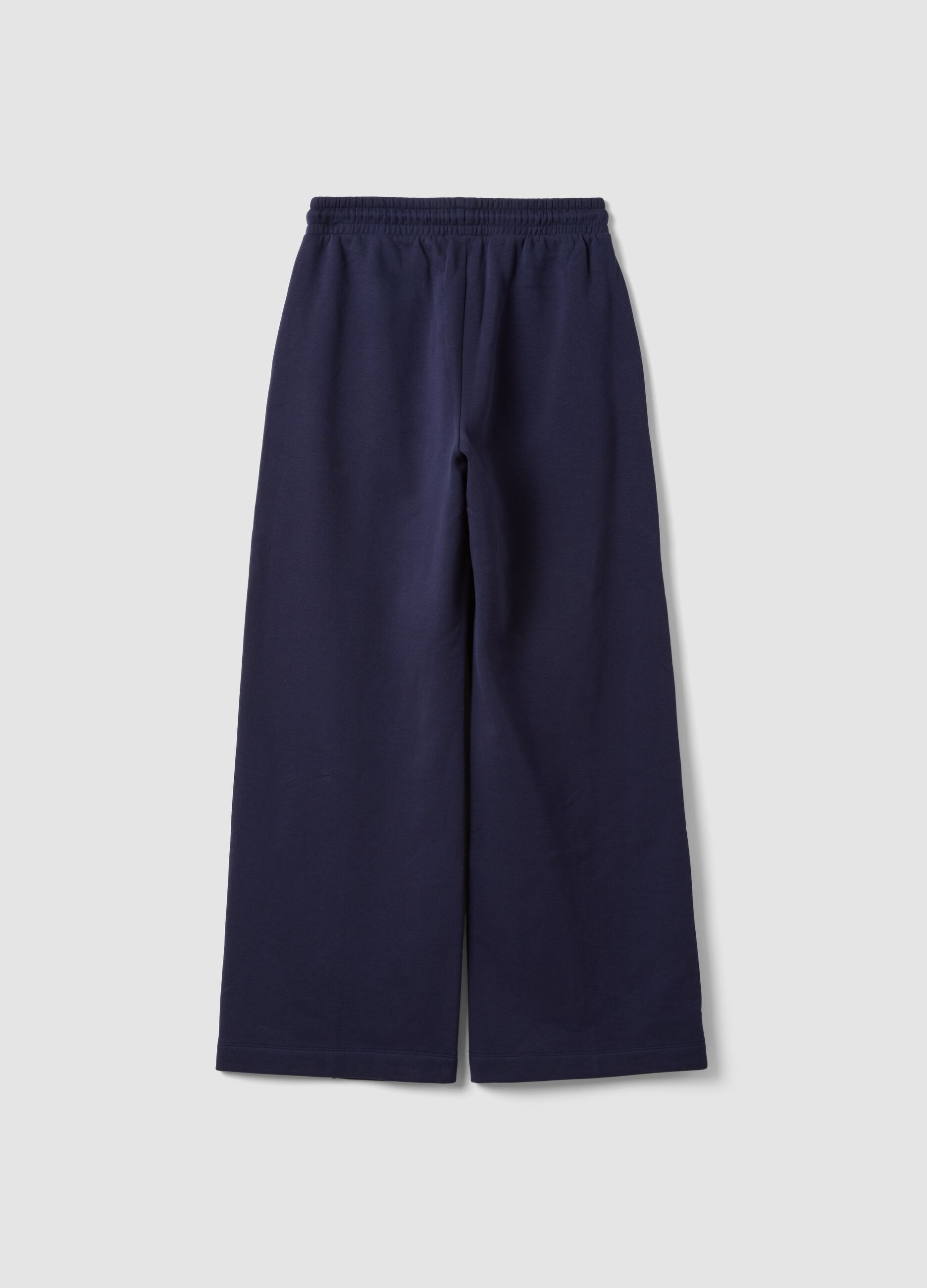 Blue cotton-blend straight-leg joggers