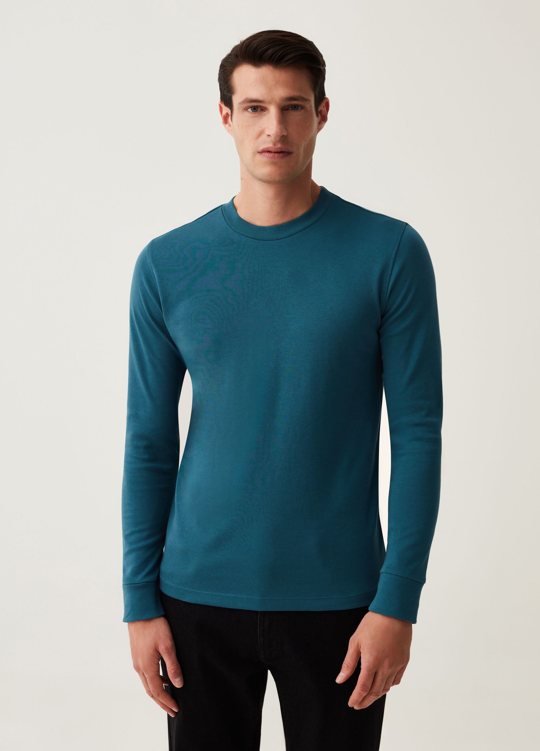 T-shirt a maniche lunghe scollo rotondo_0