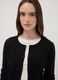 Black crew neck cardigan, regular fit in jersey knit_2