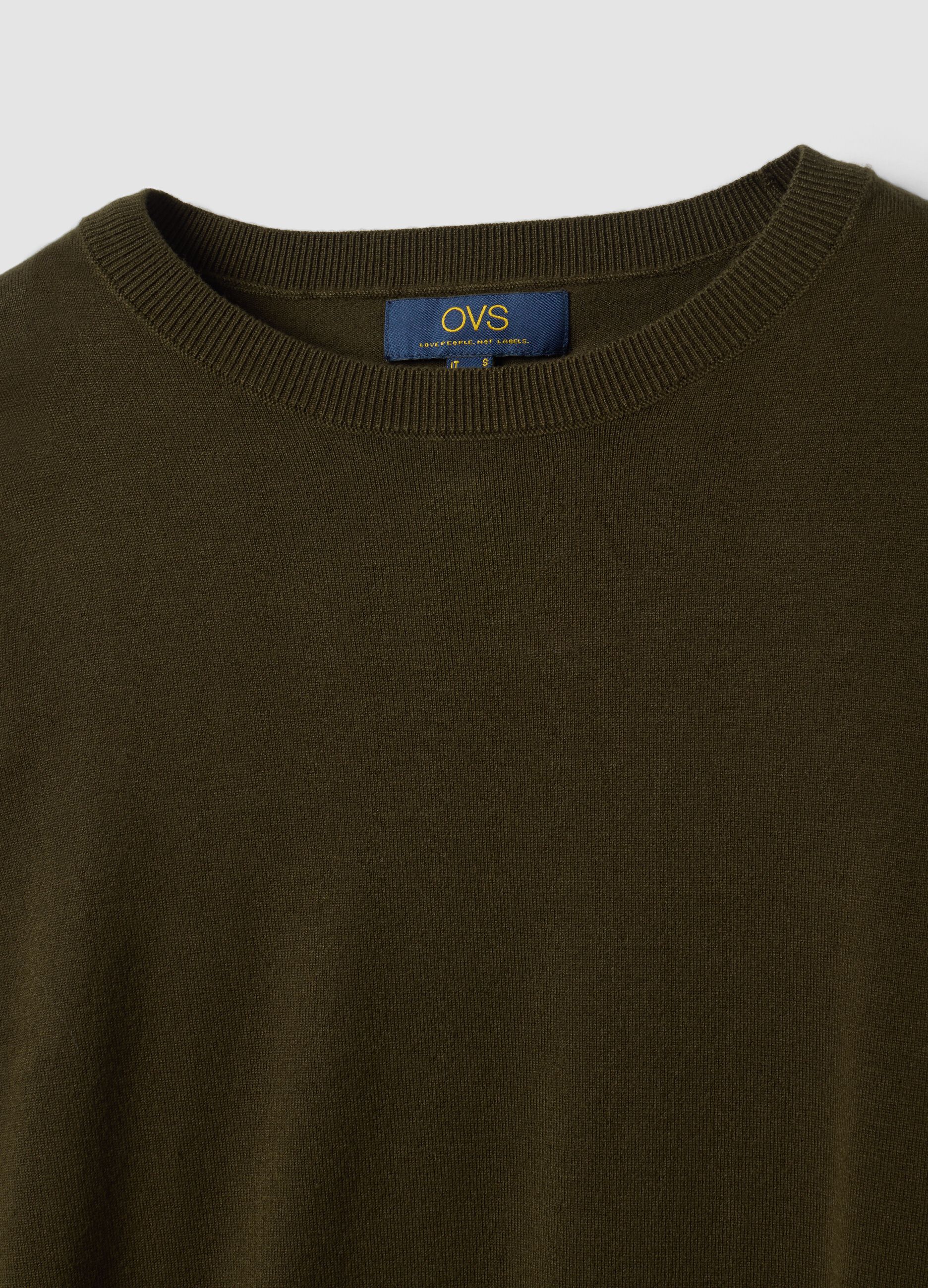 Maglia verde in misto viscosa a girocollo