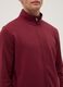 Red cotton blend regular fit hoodie with full zip_3