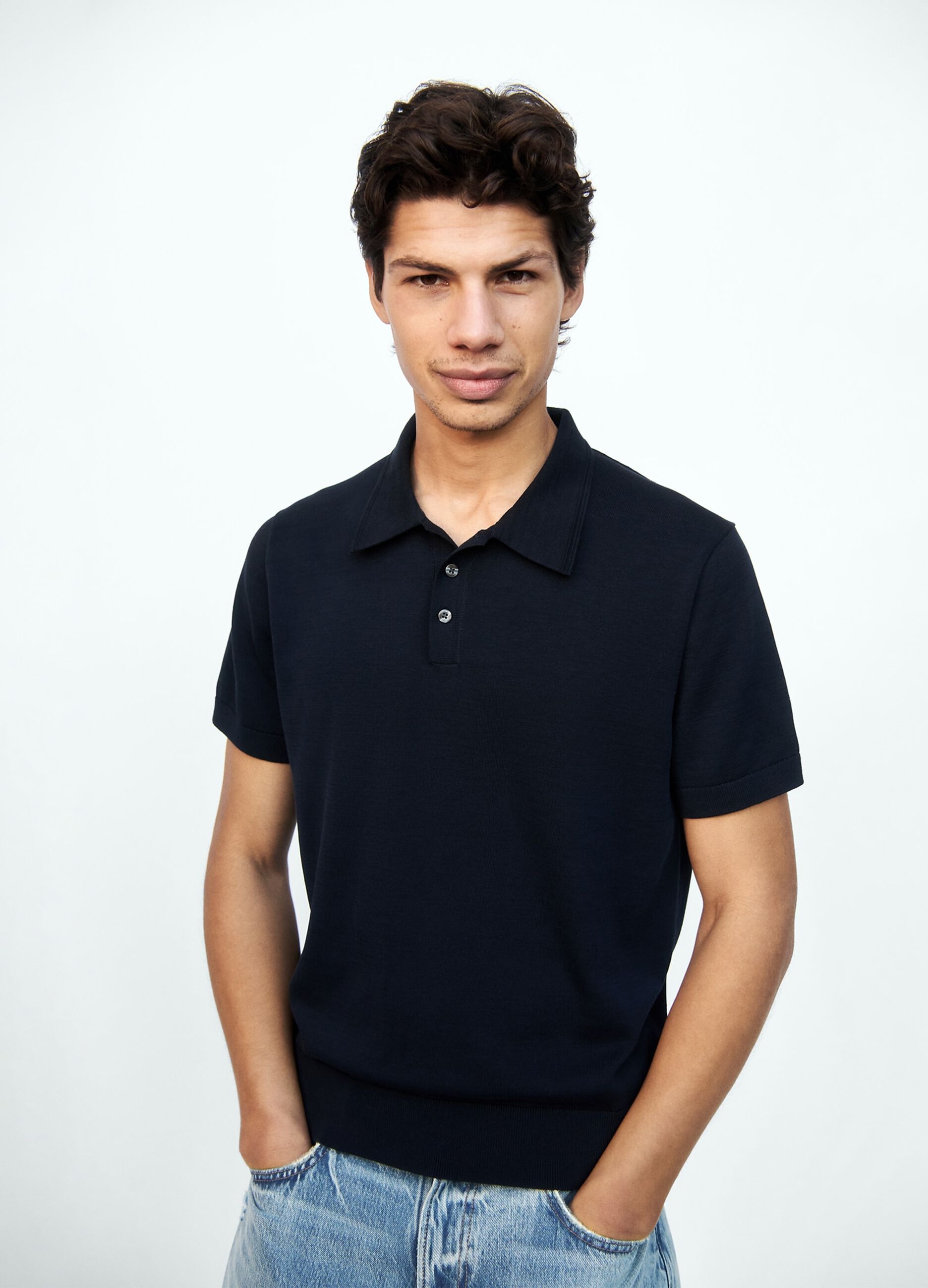 Pure cotton short-sleeve polo shirt