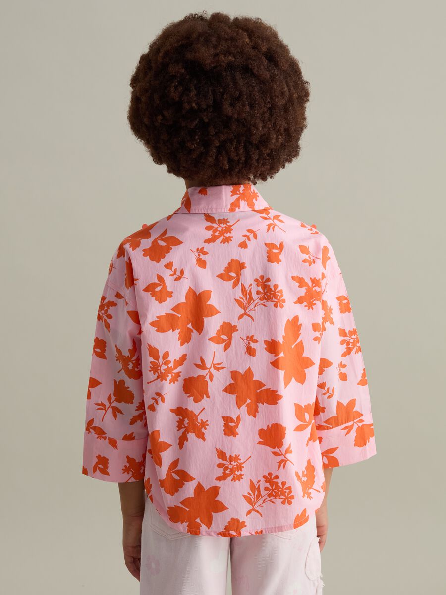 Foliage shirt in cotton with circles_1