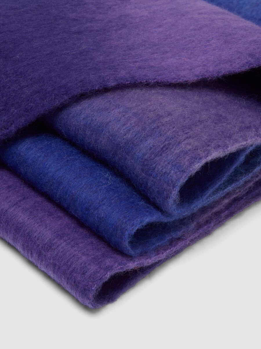 Purple wool-blend scarf with fringes_3