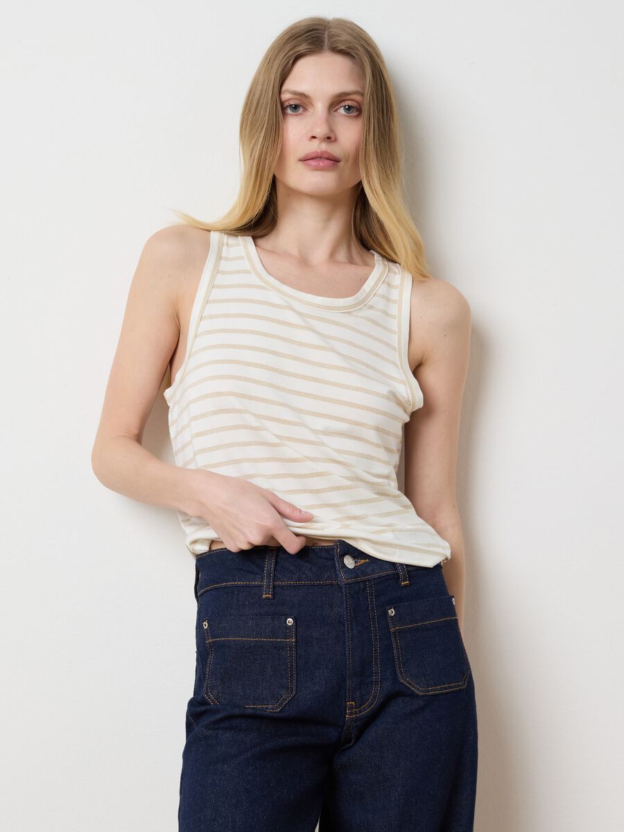 Women's multicolor viscose blend regular fit tank top_1