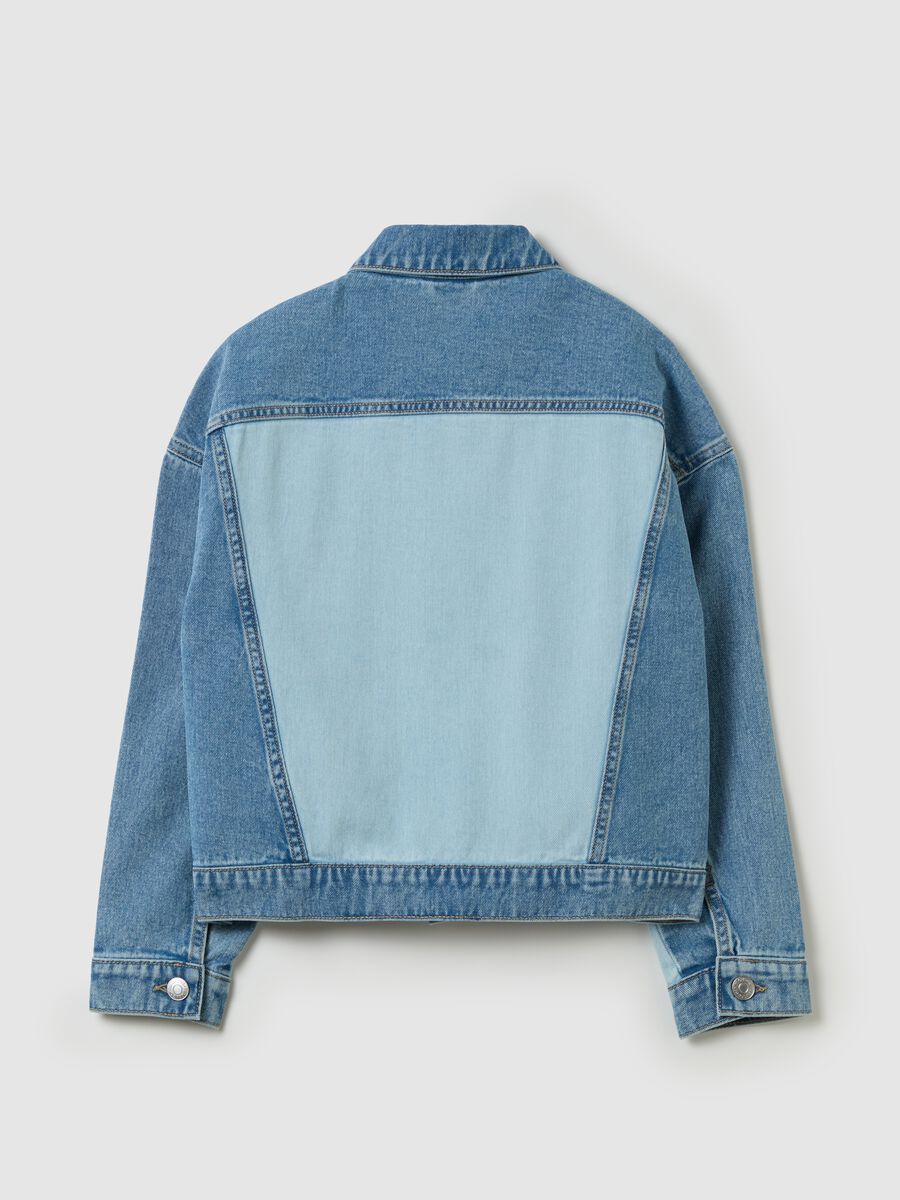 Double wash jacket in denim with beads_4