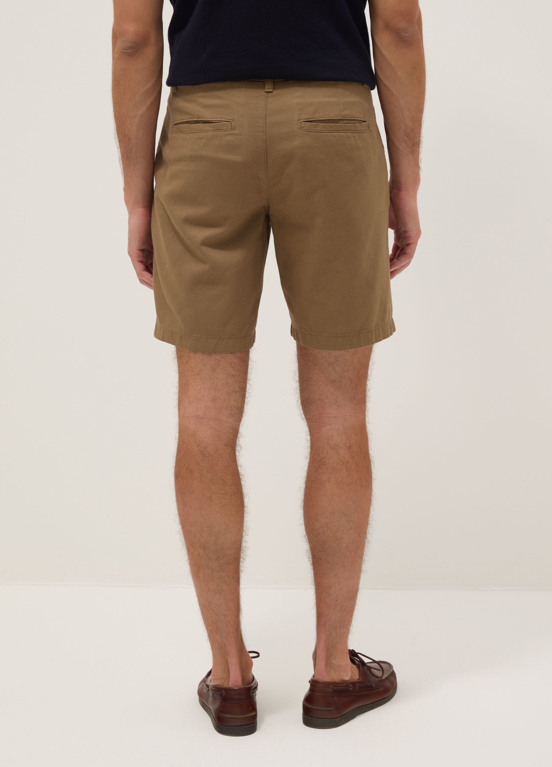 Beige chino shorts in pure cotton, regular fit