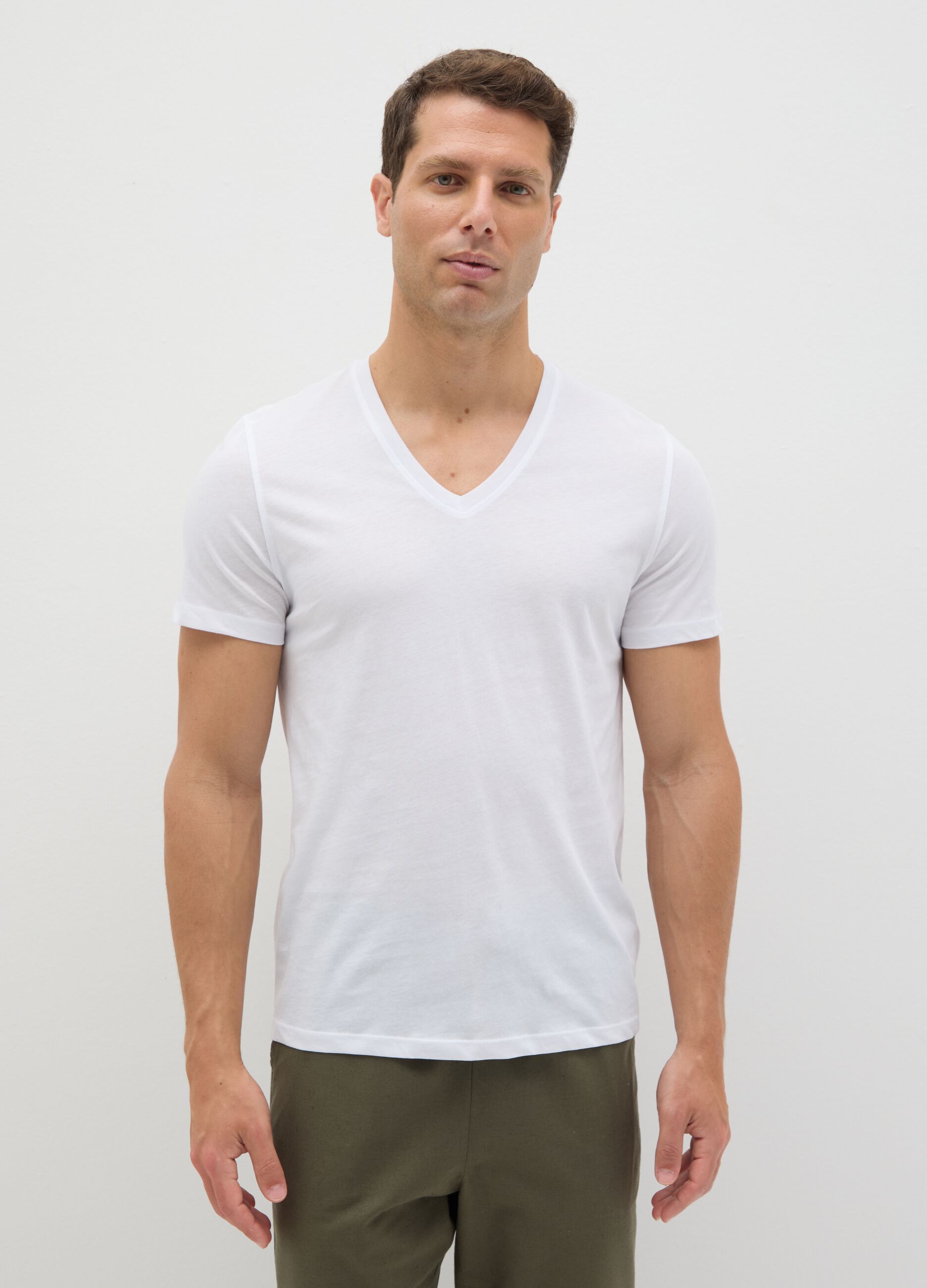 Men's White Regular Fit Pure Cotton T-shirt