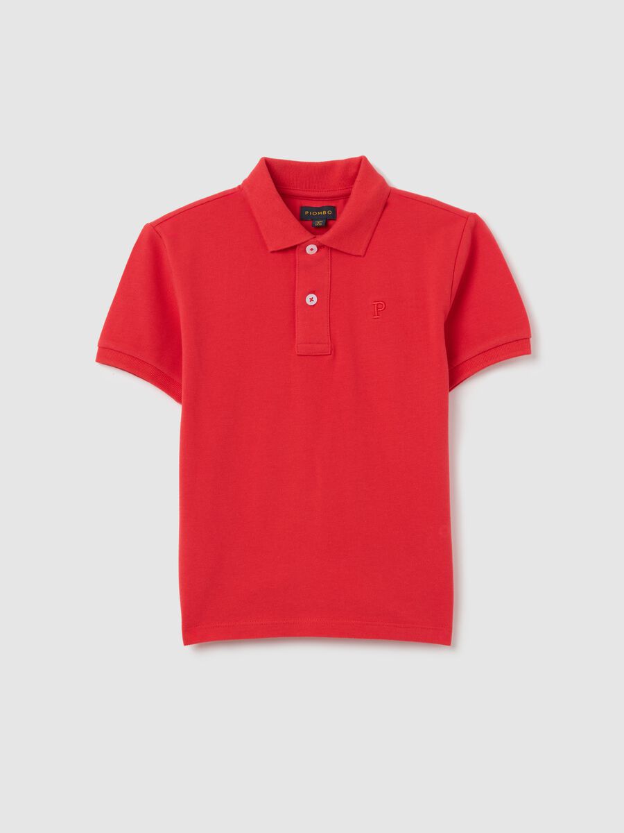 Kids' red mercerised cotton polo_3