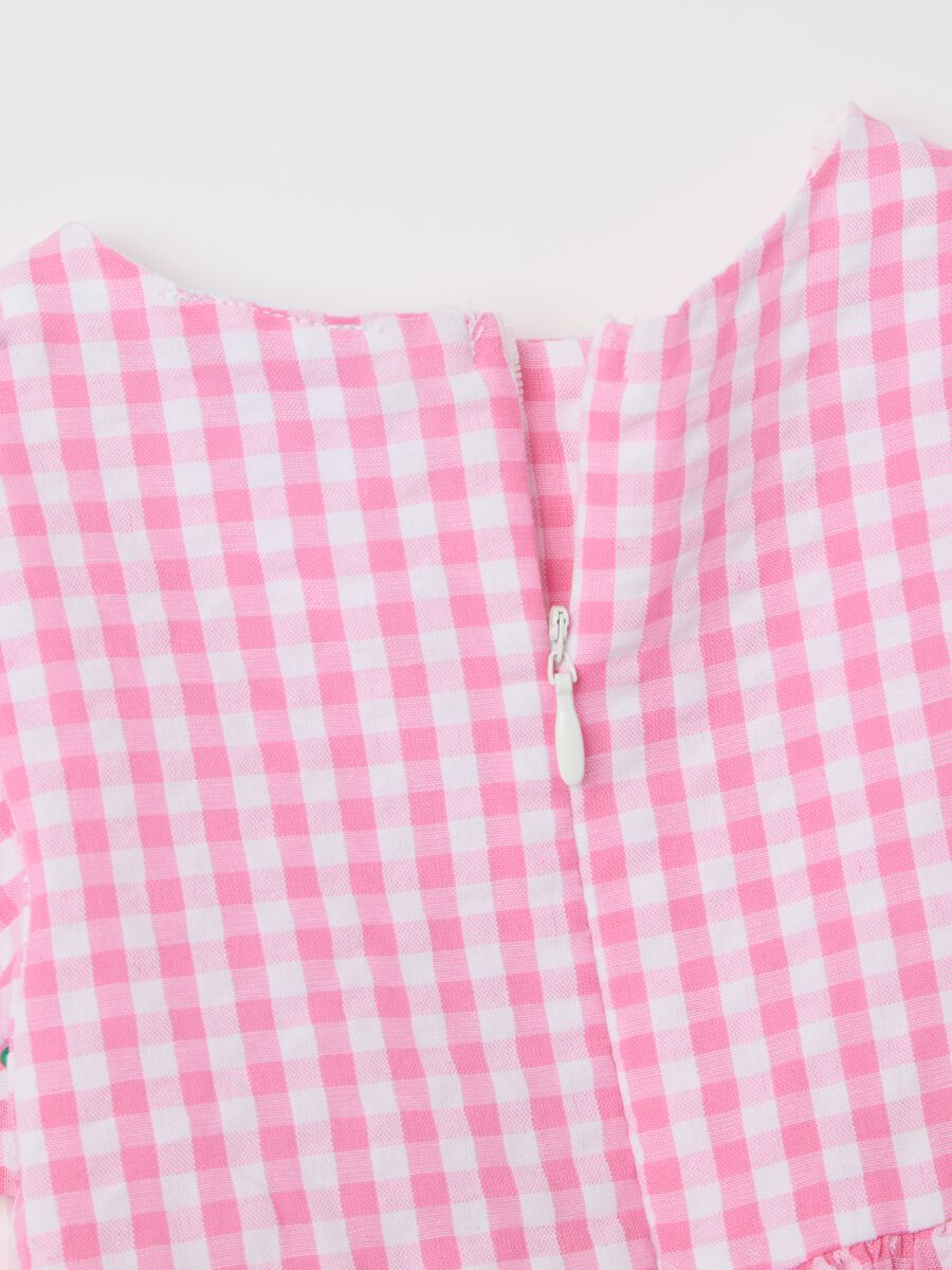 Pink Checkered Dress with Bow Fagottino_3