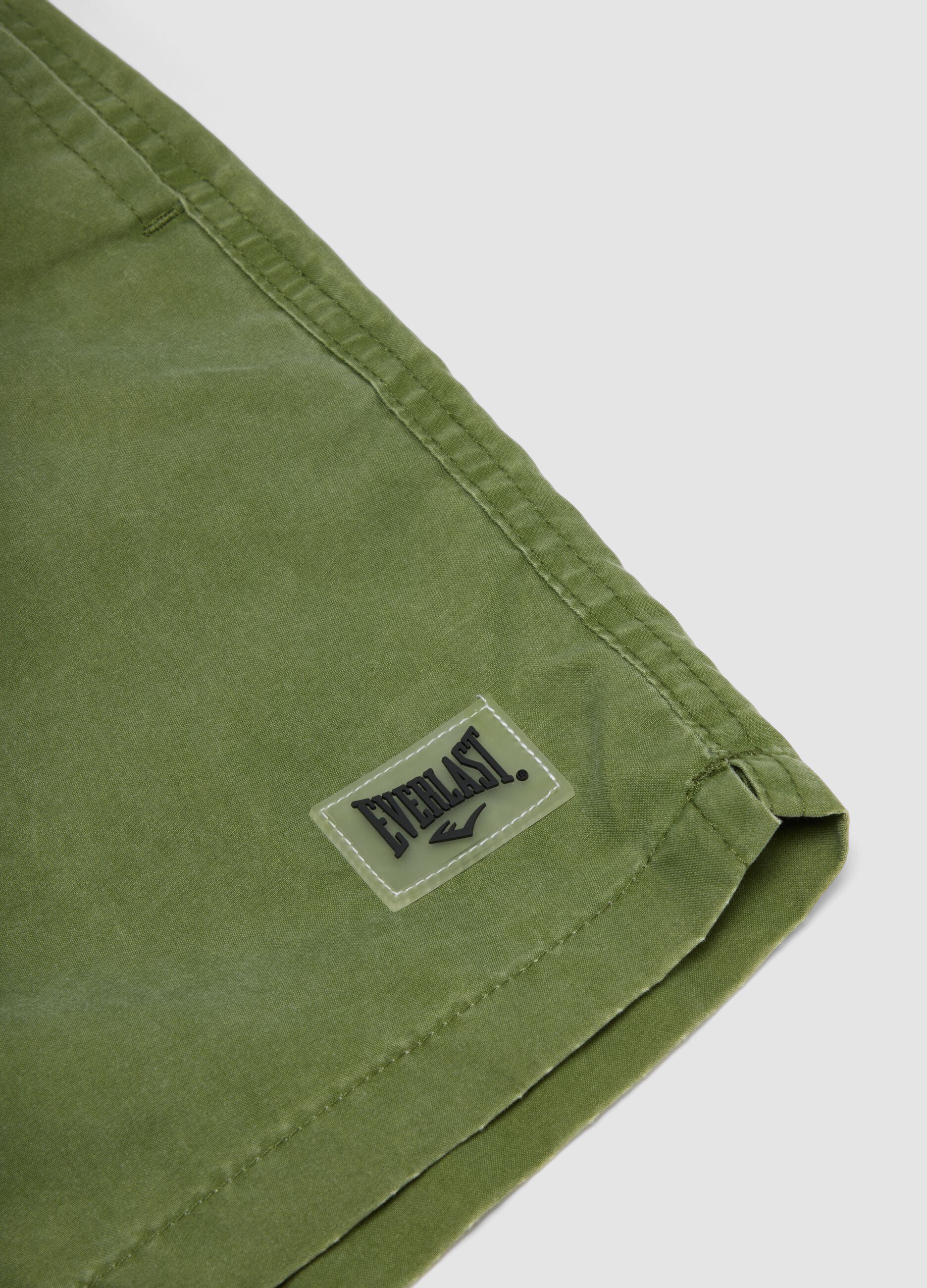 Sea-green boxer swim shorts with drawstring