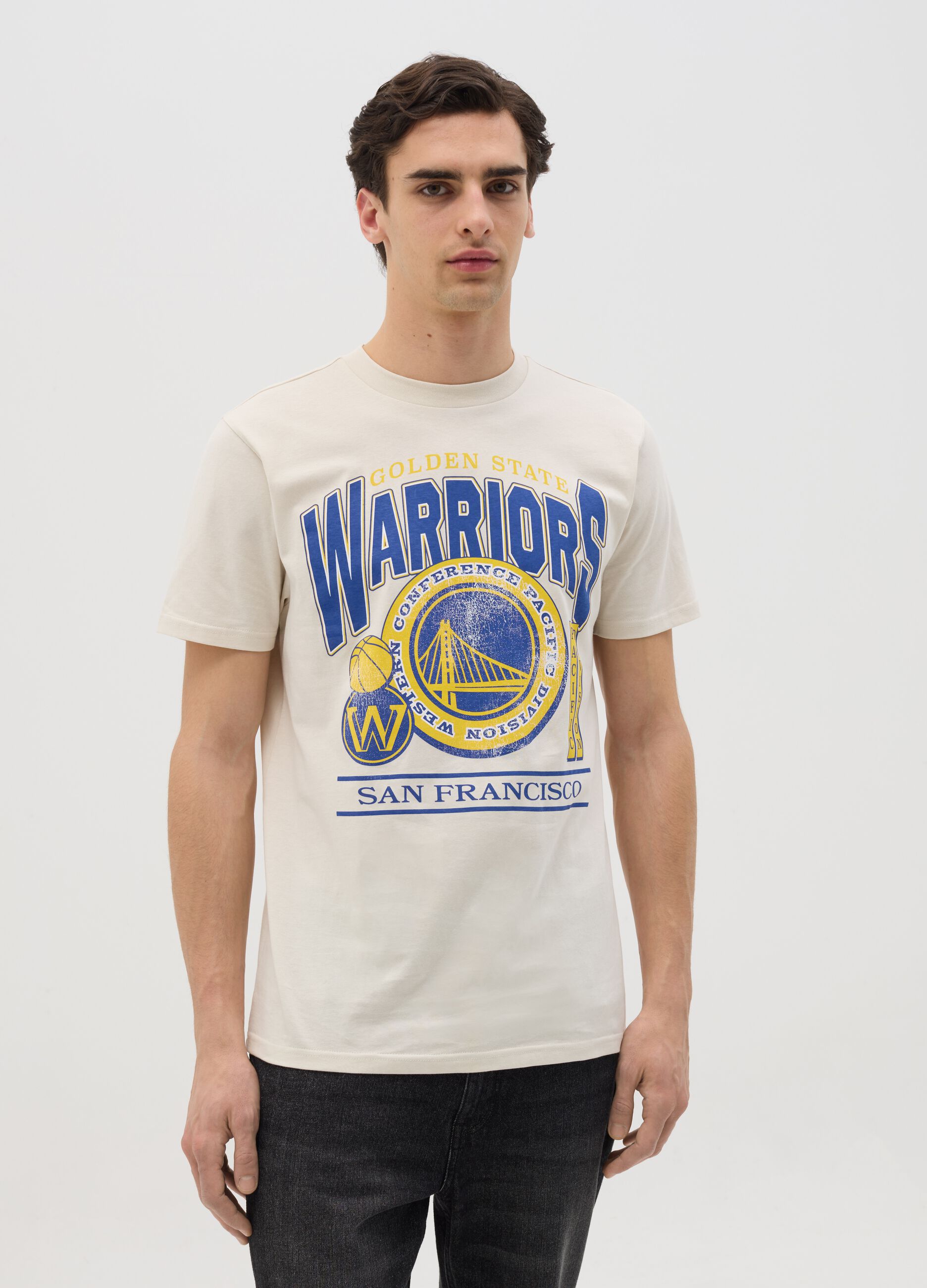 Beige NBA Golden State Warriors T-shirt