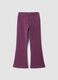 Purple flare treggings in stretchy organic cotton_0