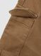 Pantaloni cargo marroni in puro cotone per bimbo_3