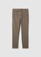 Brown slim fit cotton chinos_4