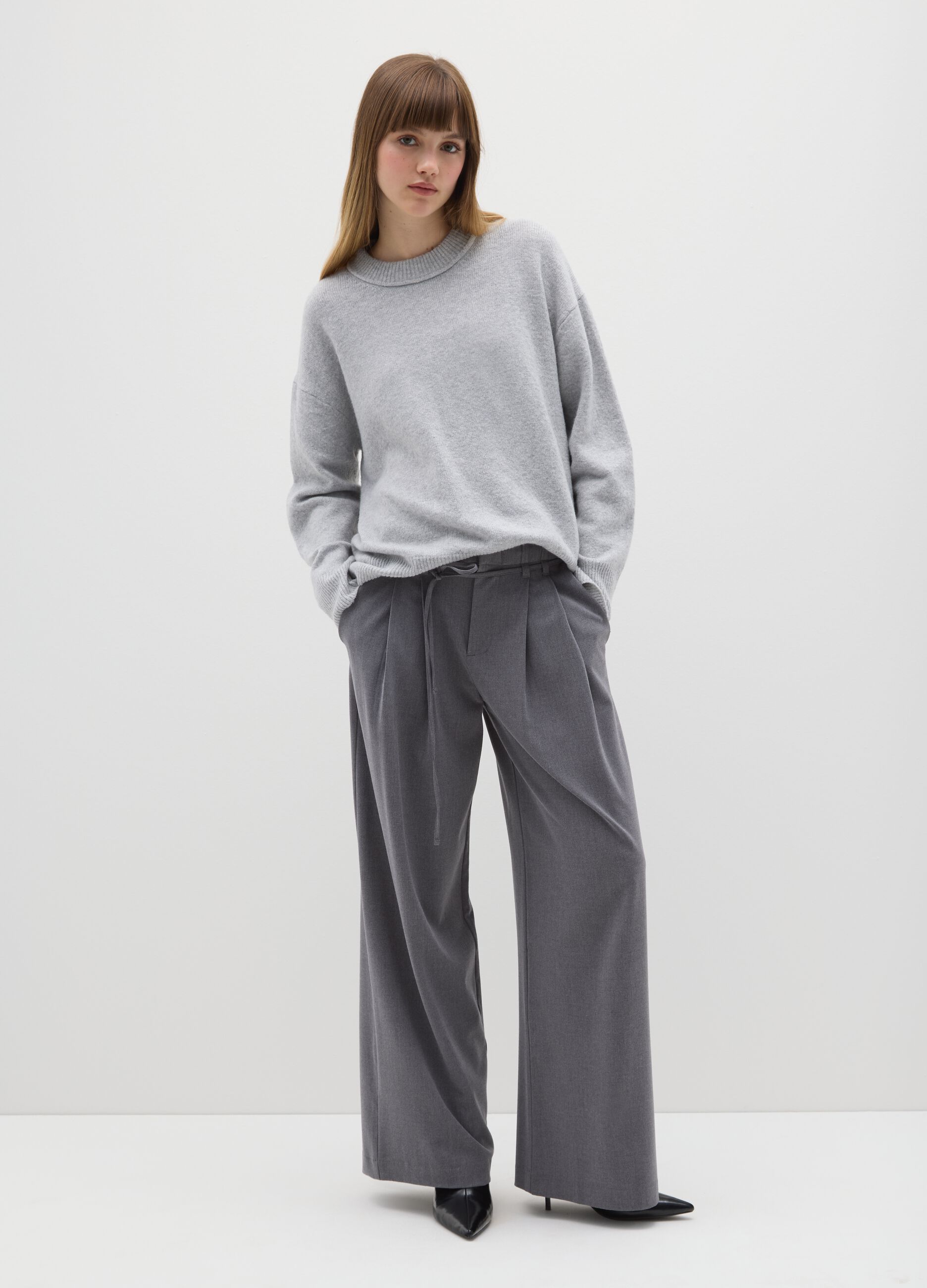 Grey Palazzo Trousers