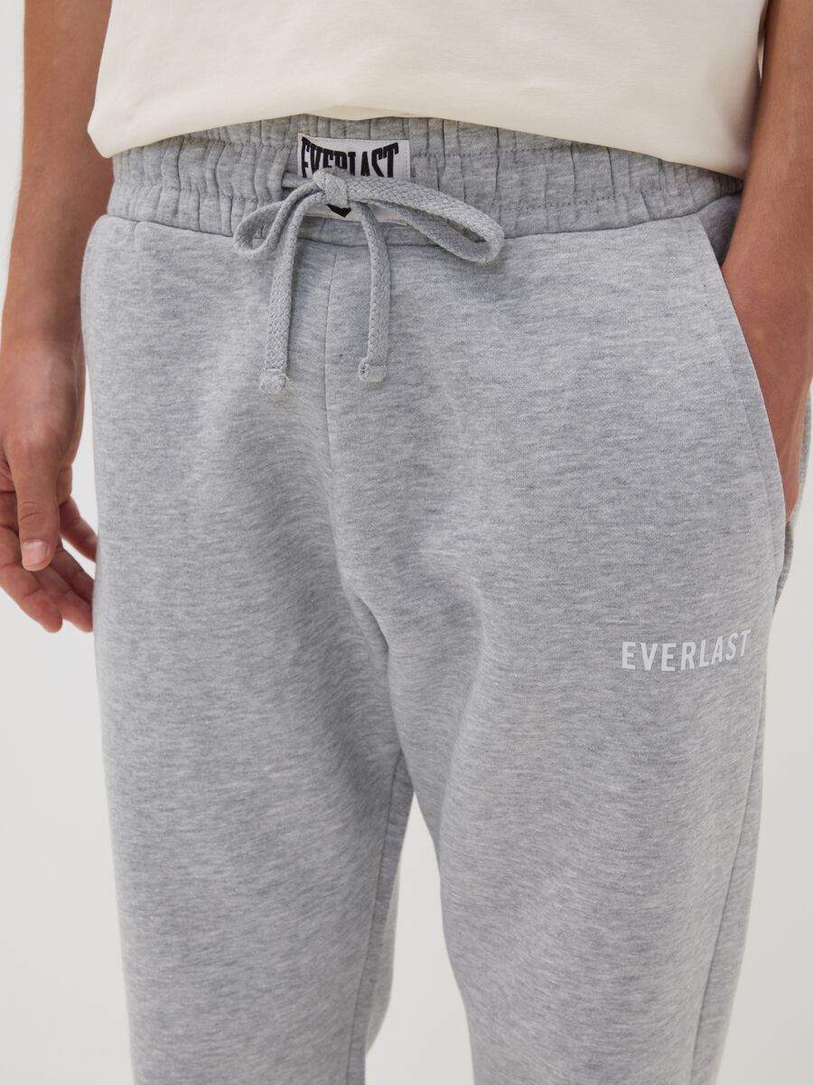 Grey cotton-blend joggers with logo_3
