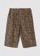 Brown pure cotton animal print trousers_0