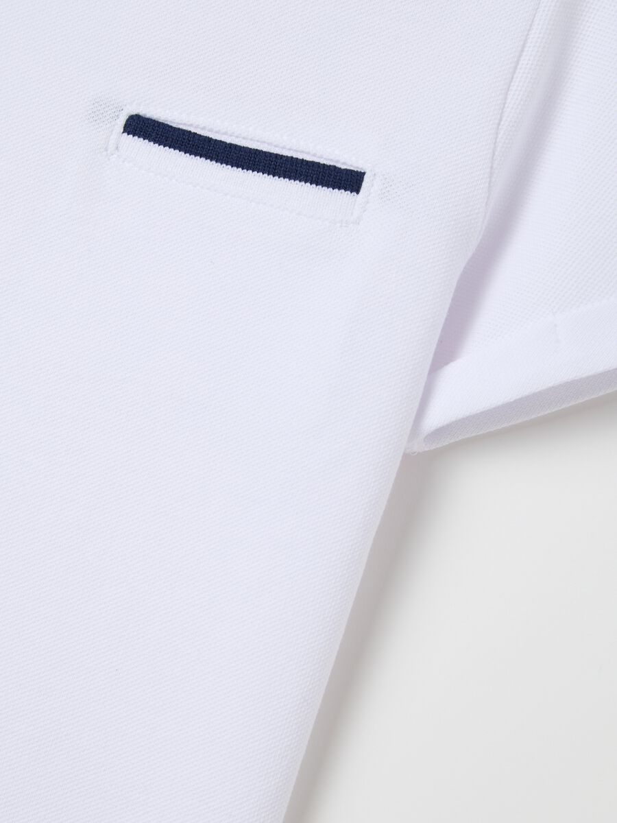 White organic cotton T-shirt with welt pocket_3