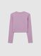 Pink long-sleeved stretch cotton t-shirt_4