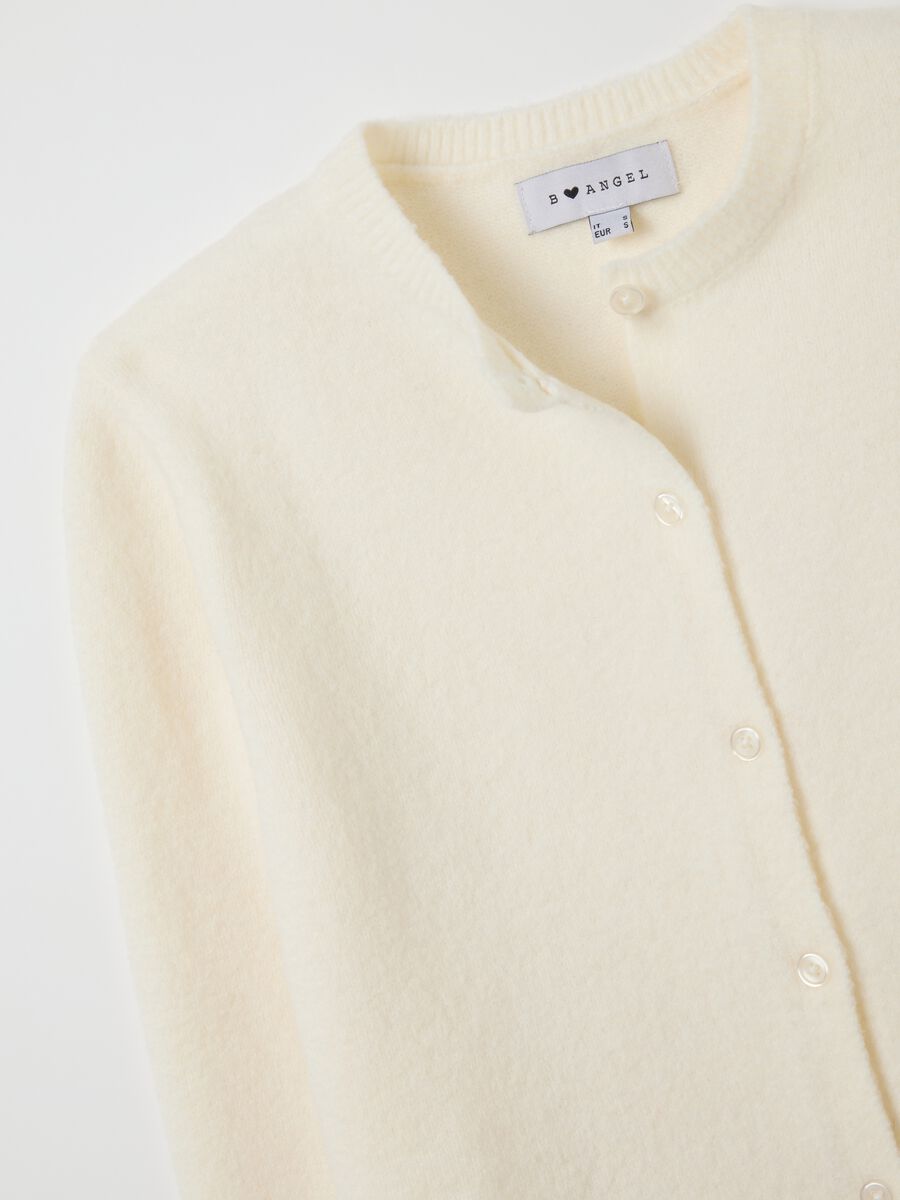 Cardigan bianco regular fit con bottoni_1