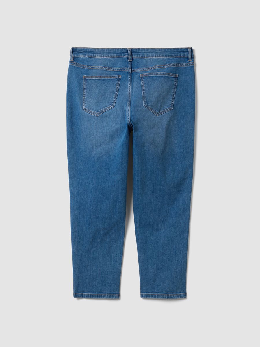 Jeans denim blu in cotone elasticizzato slim fit_6