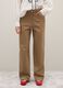 Dark Beige Straight Leg Trousers_1
