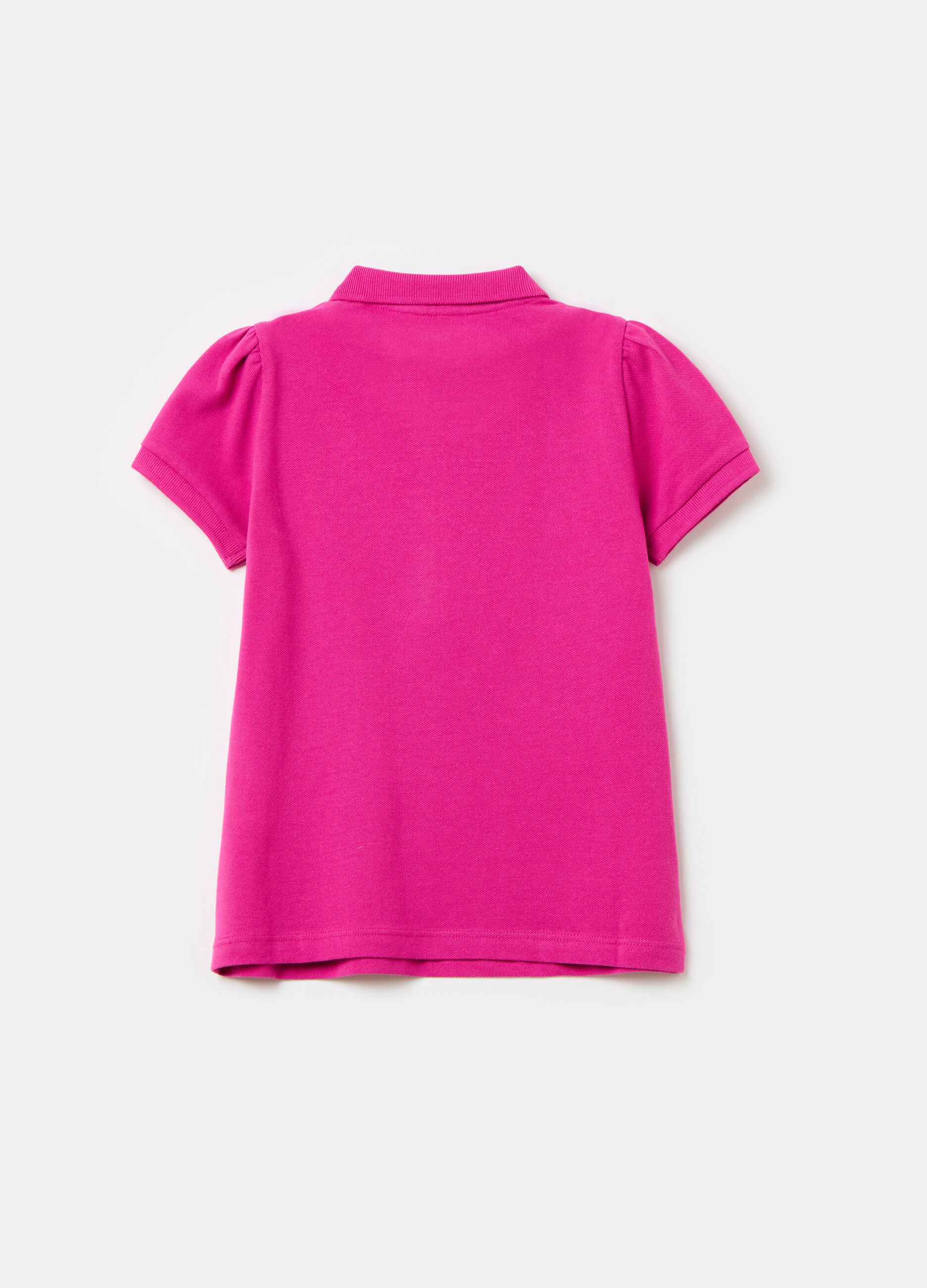 Cotton piquet polo shirt with frill