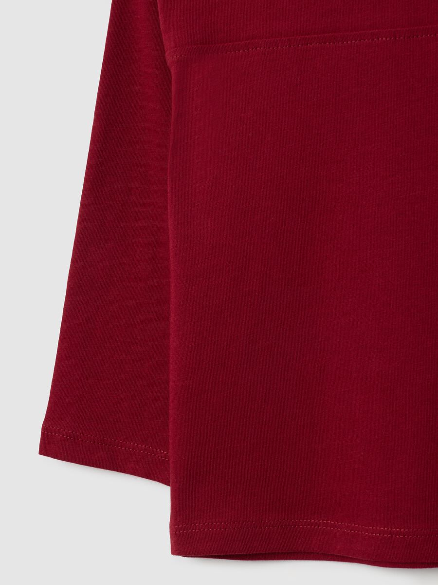 Maglietta in puro cotone rossa regular fit_3